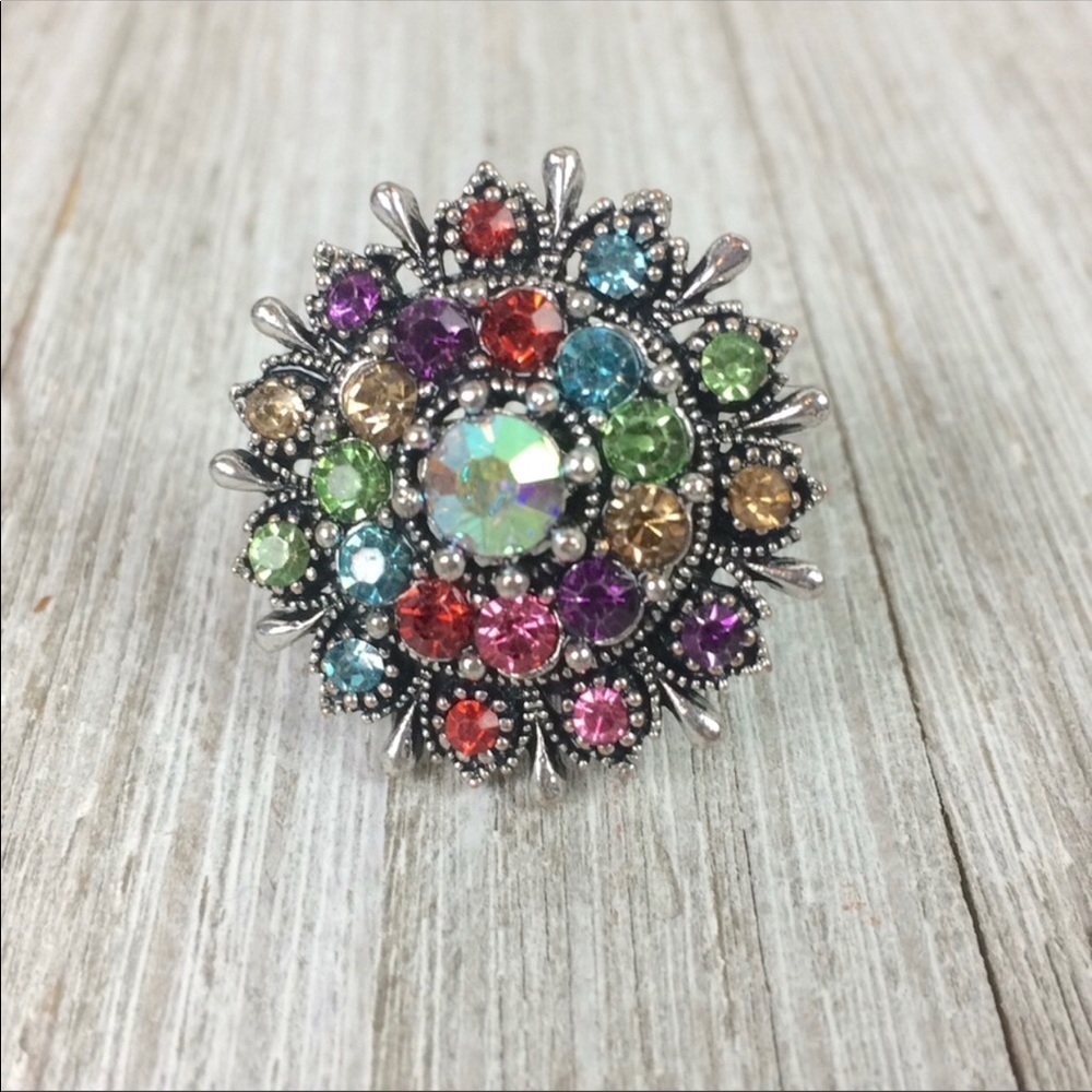 Sunburst Mandala Rhinestone Colorful Adjustable - Picture 6 of 6
